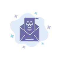 Emails Envelope Greeting Invitation Blue Icon on Abstract Cloud Background vector