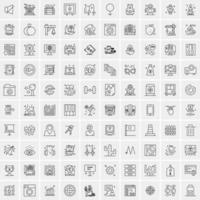 Set of 100 Creative Business Line Icons vector