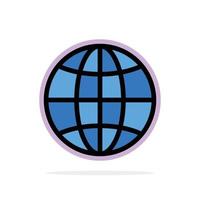icono de color plano de fondo de círculo abstracto de diseño de internet de globo terráqueo vector