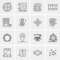 16 iconos universales de negocios vector ilustración de icono creativo para usar en proyectos relacionados con la web y dispositivos móviles