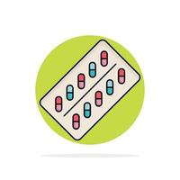 medicine Pill drugs tablet packet Flat Color Icon Vector