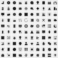 Set of 100 Business Solid Glyph icons vector