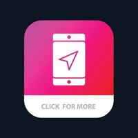 botón de aplicación móvil de servicio de mapa de ubicación móvil versión de glifo de android e ios vector