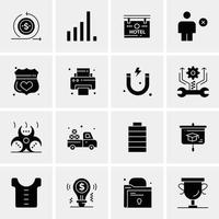 16 iconos universales de negocios vector ilustración de icono creativo para usar en proyectos relacionados con la web y dispositivos móviles