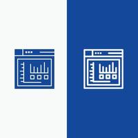 Browser Internet Web Static Line and Glyph Solid icon Blue banner vector