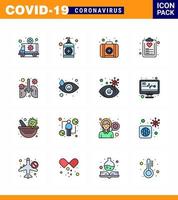 conjunto simple de covid19 protección azul 25 icono del paquete de iconos incluido lista de anatomía cuidado de la salud lista de verificación coronavirus viral 2019nov enfermedad vector elementos de diseño