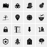 16 iconos universales de negocios vector ilustración de icono creativo para usar en proyectos relacionados con la web y dispositivos móviles