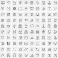 conjunto de 100 iconos de línea de negocios creativos vector