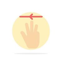 Hand Hand Cursor Up Left Abstract Circle Background Flat color Icon vector