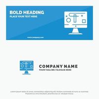 Computer Design Display Graphics SOlid Icon Website Banner and Business Logo Template vector