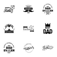Love You Papa Card Design for Happy Fathers Day Typography Collection 9 Black Design Editable Vector Design Elements
