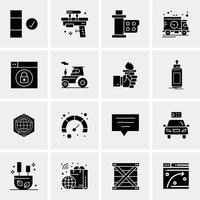 16 iconos universales de negocios vector ilustración de icono creativo para usar en proyectos relacionados con la web y dispositivos móviles