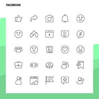 Set of Facebook Line Icon set 25 Icons Vector Minimalism Style Design Black Icons Set Linear pictogram pack