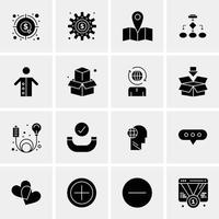 16 iconos universales de negocios vector ilustración de icono creativo para usar en proyectos relacionados con la web y dispositivos móviles