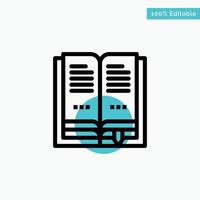 Book Education Open turquoise highlight circle point Vector icon