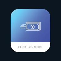 botón de aplicación móvil de moneda de flujo de negocios en dólares versión de línea de android e ios vector