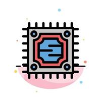 Cpu Microchip Processor Abstract Flat Color Icon Template vector