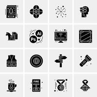 16 iconos universales de negocios vector ilustración de icono creativo para usar en proyectos relacionados con la web y dispositivos móviles