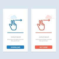 Fingers Gesture Right  Blue and Red Download and Buy Now web Widget Card Template vector