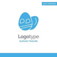 Egg Easter Holiday Blue Solid Logo Template Place for Tagline vector