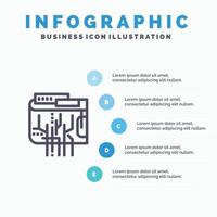 crypto moneda moneda digital internet multi línea icono con 5 pasos presentación infografía fondo vector