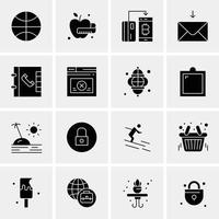 16 iconos universales de negocios vector ilustración de icono creativo para usar en proyectos relacionados con la web y dispositivos móviles