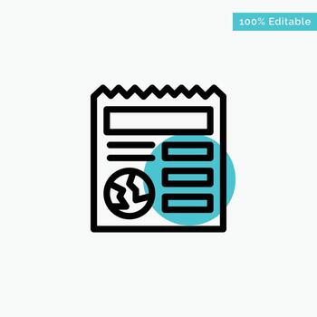 Basic Document Globe Ui turquoise highlight circle point Vector icon