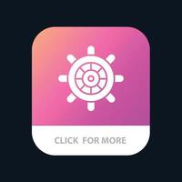 Boat Ship Wheel Mobile App Button Android and IOS Glyph Version vector