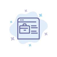 bolsa encontrar trabajo trabajo sitio web cartera en línea icono azul sobre fondo de nube abstracta vector
