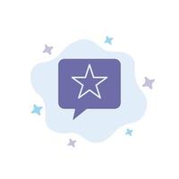 Chat Favorite Message Star Blue Icon on Abstract Cloud Background vector