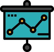 Chart Presentation Graph Projector  Flat Color Icon Vector icon banner Template