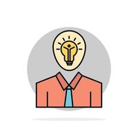 Man Idea Success Light Growth Abstract Circle Background Flat color Icon vector
