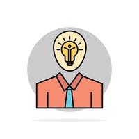 Man Idea Success Light Growth Abstract Circle Background Flat color Icon vector