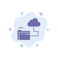 Cloud Folder Storage File Blue Icon on Abstract Cloud Background vector