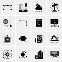 16 iconos universales de negocios vector ilustración de icono creativo para usar en proyectos relacionados con la web y dispositivos móviles