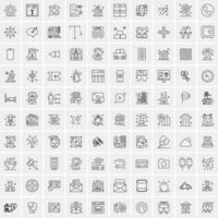 Set of 100 Creative Business Line Icons vector