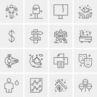 16 Business Universal Icons Vector Creative Icon Illustration to use in web and Mobile Related project