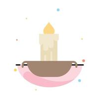 Candle Fire Easter Holiday Abstract Flat Color Icon Template vector
