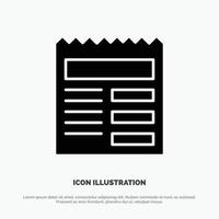 Document Text Basic Ui solid Glyph Icon vector