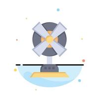 Electric Fan Home Machine Abstract Flat Color Icon Template vector
