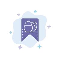 Tag Easter Egg Blue Icon on Abstract Cloud Background vector