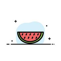 frutas melón verano agua negocio línea plana icono lleno vector banner plantilla