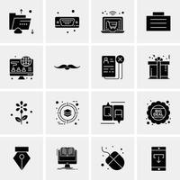 16 iconos universales de negocios vector ilustración de icono creativo para usar en proyectos relacionados con la web y dispositivos móviles