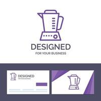tarjeta de visita creativa y plantilla de logotipo blender electric home machine vector illustration