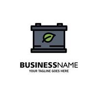 Battery Save Green Business Logo Template Flat Color vector