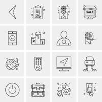 16 iconos universales de negocios vector ilustración de icono creativo para usar en proyectos relacionados con la web y dispositivos móviles