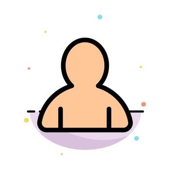 Account Avatar User Abstract Flat Color Icon Template vector