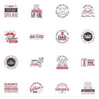 Happy fathers day 16 Black and Pink vintage retro type font Illustrator eps10 Editable Vector Design Elements