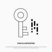 Internet Security Key Line Icon Vector