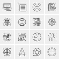 16 Business Universal Icons Vector Creative Icon Illustration to use in web and Mobile Related project